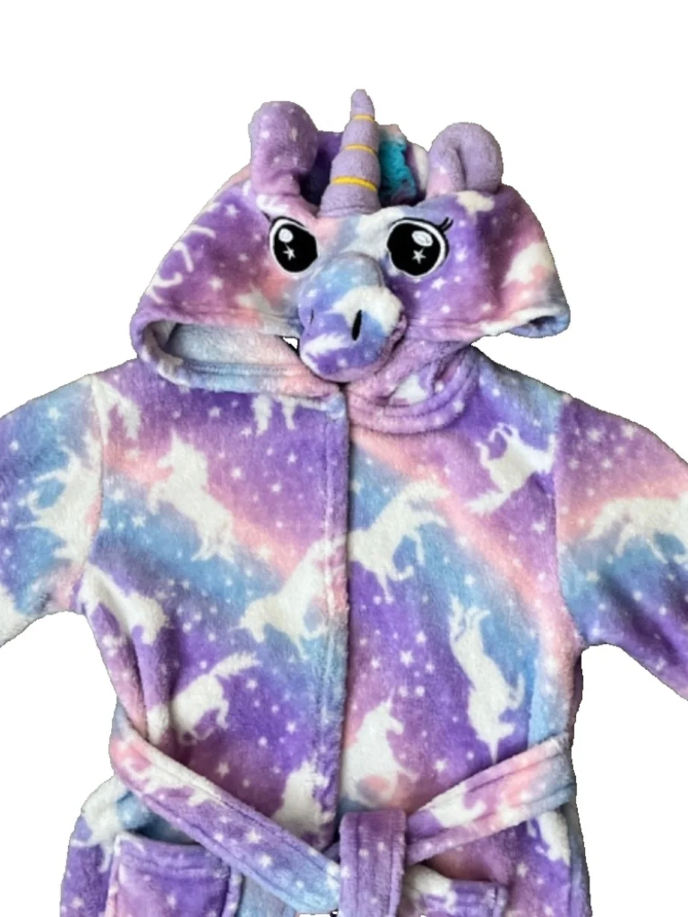 Doctor Unicorn Toddler Girl Soft Plush Bathrobe Size 3T-4T